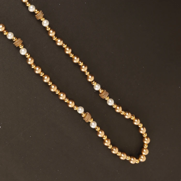 Golden White Moti Mala with Charkhi